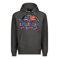 Charcoal Heather all american boy Premium Hoodie - AdoDesignShop