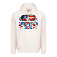 Pale Pink all american boy Premium Hoodie - AdoDesignShop