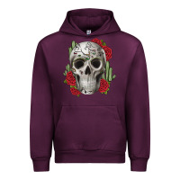Mauve Wine skull cactus Urban Hoodie - JahusDesignShop