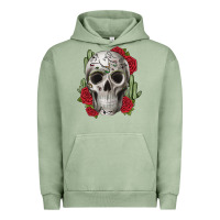 Pigment Oil Green skull cactus Urban Hoodie - JahusDesignShop