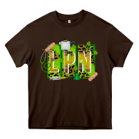 Chocolate Brown St. Patricks Day Lpn Heavy Core Tee - CowhideDigitalArt