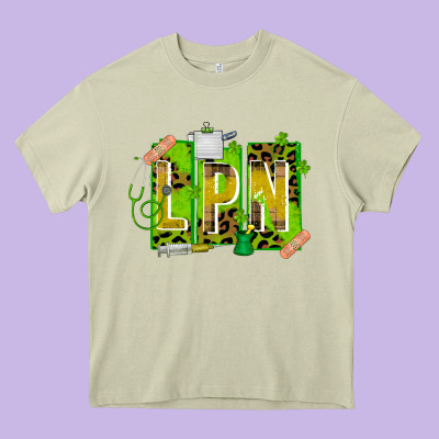 St. Patricks Day Lpn Heavy Core Tee Designed By Cowhidedigitalart