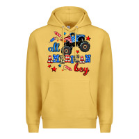 Antique Gold all american boy  monsterr truck Premium Hoodie - AdoDesignShop