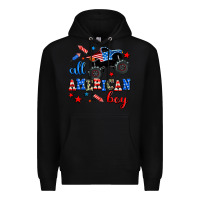 Black all american boy  monsterr truck Premium Hoodie - AdoDesignShop