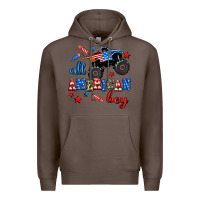 Coffee all american boy  monsterr truck Premium Hoodie - AdoDesignShop