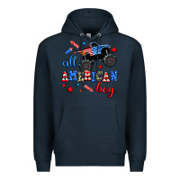 Navy all american boy  monsterr truck Premium Hoodie - AdoDesignShop