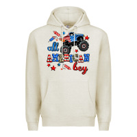 Oatmeal Heather all american boy  monsterr truck Premium Hoodie - AdoDesignShop