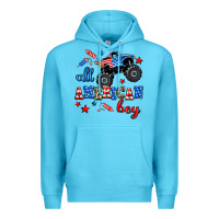 Ocean Blue all american boy  monsterr truck Premium Hoodie - AdoDesignShop