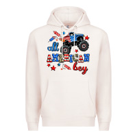 Pale Pink all american boy  monsterr truck Premium Hoodie - AdoDesignShop