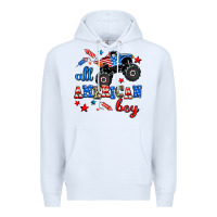 White all american boy  monsterr truck Premium Hoodie - AdoDesignShop