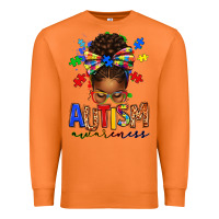 Carrot autism awareness afro messy bun Premium Sweatshirt - texasbilliewilder