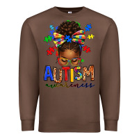 Chestnut autism awareness afro messy bun Premium Sweatshirt - texasbilliewilder