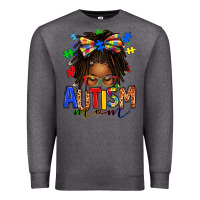 Charcoal Heather autism mom afro locs messy bun Premium Sweatshirt - texasbilliewilder