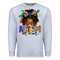 Heather Grey autism mom afro locs messy bun Premium Sweatshirt - texasbilliewilder