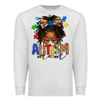 Oatmeal Heather autism mom afro locs messy bun Premium Sweatshirt - texasbilliewilder