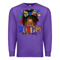 Purple autism mom afro locs messy bun Premium Sweatshirt - texasbilliewilder