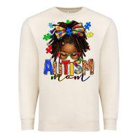 Sandshell autism mom afro locs messy bun Premium Sweatshirt - texasbilliewilder