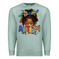 Seafoam autism mom afro locs messy bun Premium Sweatshirt - texasbilliewilder