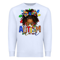 White autism mom afro locs messy bun Premium Sweatshirt - texasbilliewilder