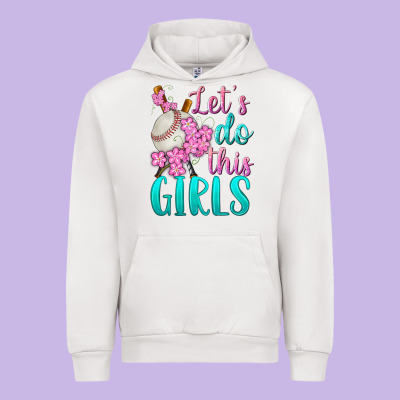 Let's Do This Girls Baseball Urban Hoodie Designed By Bundleandbundleshop