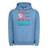 Pigment Pebble Blue let's do this girls baseball Urban Hoodie - BundleAndBundleShop