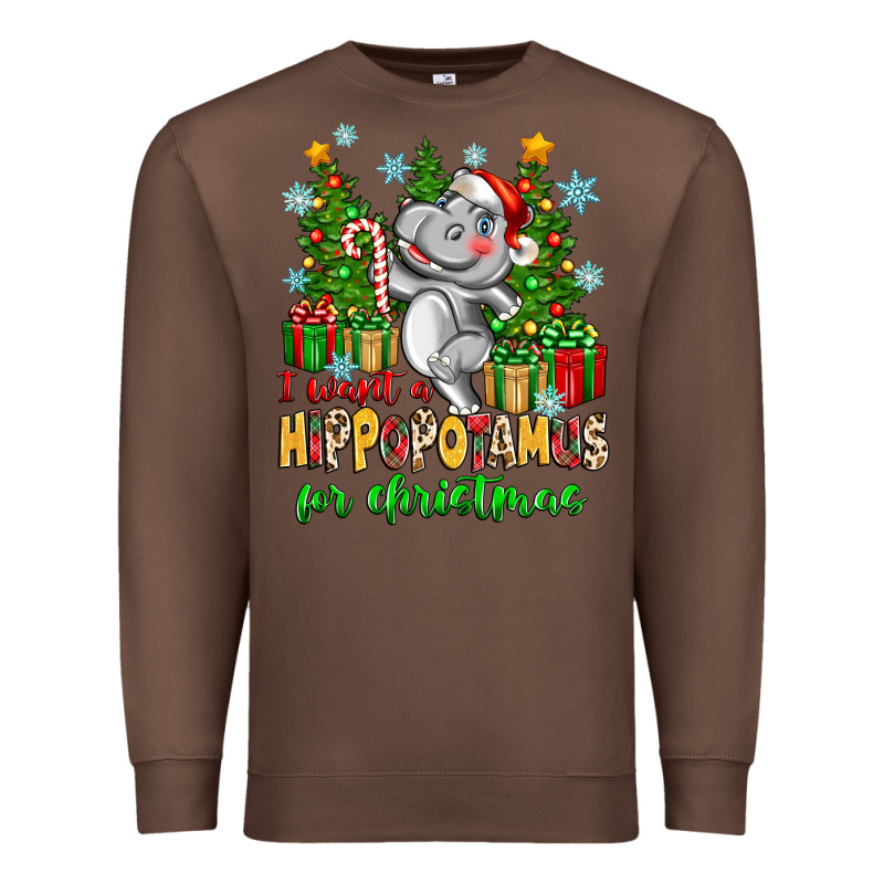 I Want A Hippopotamus For Christmas Premium Sweatshirt by Zillion Design Studio | Teevron