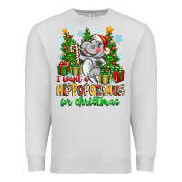 Dove Grey i want a hippopotamus for christmas Premium Sweatshirt - Zillion Design Studio