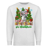 Oatmeal Heather i want a hippopotamus for christmas Premium Sweatshirt - Zillion Design Studio