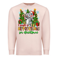 Pale Pink i want a hippopotamus for christmas Premium Sweatshirt - Zillion Design Studio