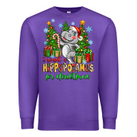 Purple i want a hippopotamus for christmas Premium Sweatshirt - Zillion Design Studio