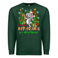 Sports Green i want a hippopotamus for christmas Premium Sweatshirt - Zillion Design Studio