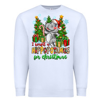 White i want a hippopotamus for christmas Premium Sweatshirt - Zillion Design Studio