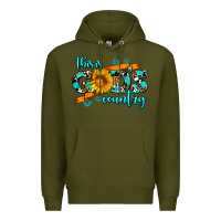 Army Green this is gods country sunflower Premium Hoodie - AdoDesignShop