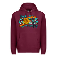 Burgundy this is gods country sunflower Premium Hoodie - AdoDesignShop