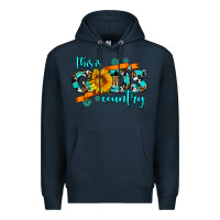 Navy this is gods country sunflower Premium Hoodie - AdoDesignShop