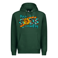 Sports Green this is gods country sunflower Premium Hoodie - AdoDesignShop