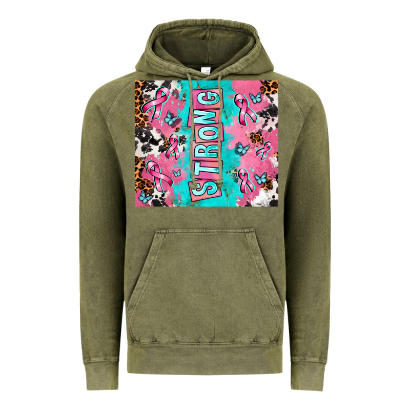 Breast Cancer Awareness Strong Vintage Hoodie by AdoDesignShop | Teevron