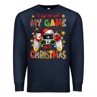 Navy i paused my game for christmas Premium Sweatshirt - Zillion Design Studio