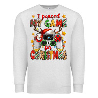 Oatmeal Heather i paused my game for christmas Premium Sweatshirt - Zillion Design Studio