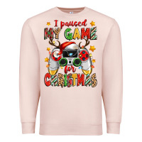 Pale Pink i paused my game for christmas Premium Sweatshirt - Zillion Design Studio