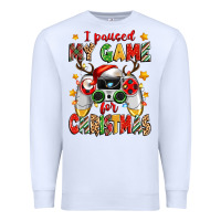 White i paused my game for christmas Premium Sweatshirt - Zillion Design Studio