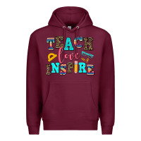 Burgundy teach love inspire Premium Hoodie - AdoDesignShop