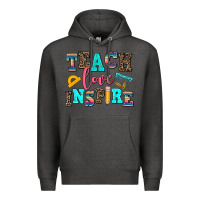 Charcoal Heather teach love inspire Premium Hoodie - AdoDesignShop