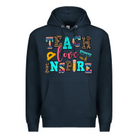 Navy teach love inspire Premium Hoodie - AdoDesignShop