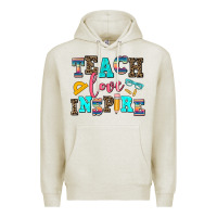 Oatmeal Heather teach love inspire Premium Hoodie - AdoDesignShop