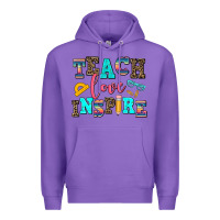 Purple teach love inspire Premium Hoodie - AdoDesignShop