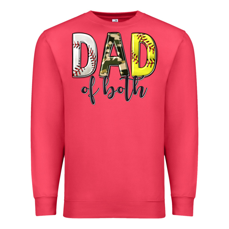 Dad Of Both With Softball And Baseball Premium Sweatshirt by texasbilliewilder | Teevron