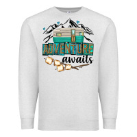 Oatmeal Heather adventure awaits Premium Sweatshirt - texasbilliewilder