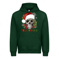 Forest Green feliz navidad skull cactus Urban Hoodie - JahusDesignShop