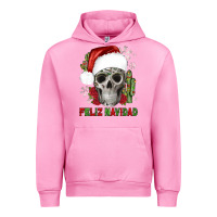 Fuchsia Pink feliz navidad skull cactus Urban Hoodie - JahusDesignShop